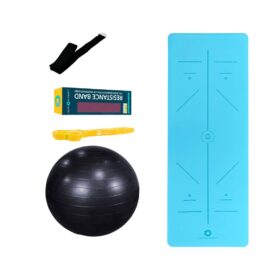 Yoga Mat with Resistance Band, Swiss Exercise and Yoga Belt