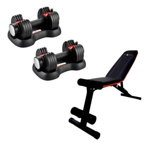 Adjustable Dumbbells 11kg & P1100 Weight Bench