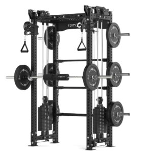 Rack with Storage, Cable Machine, Pull-Up Bar, Weight Plates